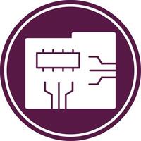 Pcb Board Glyph Circle Icon vector