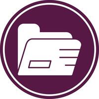 Folder Glyph Circle Icon vector