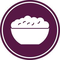 Rice Bowl Glyph Circle Icon vector
