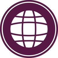 Global Glyph Circle Icon vector