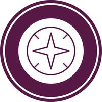 Compass Glyph Circle Icon vector