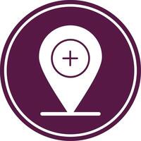 Add Location Glyph Circle Icon vector