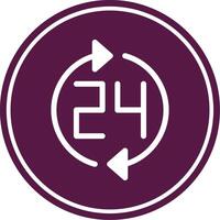 Hours Glyph Circle Icon vector