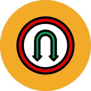 Double Curve Colorful Icon vector