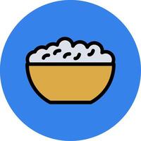 Rice Bowl Colorful Icon vector
