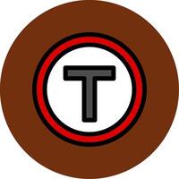 T Junction Colorful Icon vector