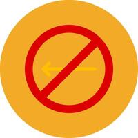 No Turn Left Colorful Icon vector