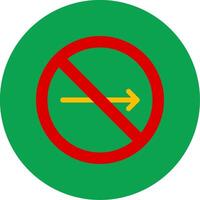 No Turn Right Colorful Icon vector