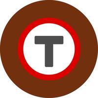 T Junction Colorful Icon vector