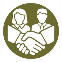 business partner and deal icon concept vector