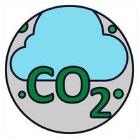 CO2 and carbon icon concept vector