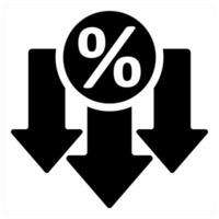 Low Interest Rate and rate icon concept vector
