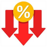 Low Interest Rate and rate icon concept vector