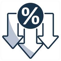 Low Interest Rate and rate icon concept vector
