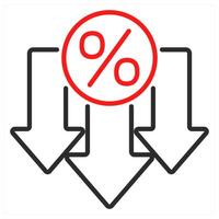 Low Interest Rate and rate icon concept vector
