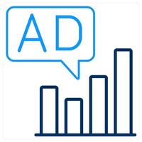 Advertisement Graph and graph icon concept vector