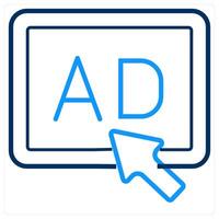 Pay Per Click Ad and per icon concept vector