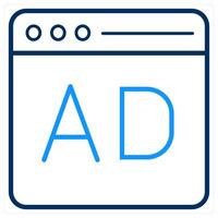 Website Ad and browser iocn concept vector