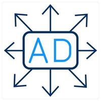 Ad Directions and ad icon concept vector