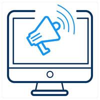Broadcast and online icon concept vector