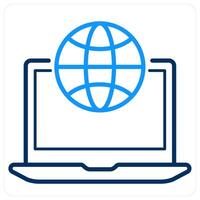Global network and Big data icon concept vector