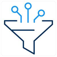 Filter and funnel icon concept vector