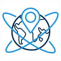 Global location and Big data icon concept vector