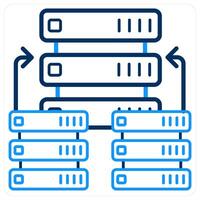 Hosting Server and Big data icon concept vector