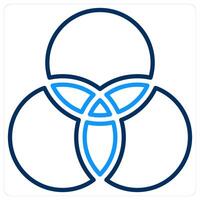 Circles and intersection icon concept vector