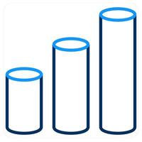 Cylinder and statistics icon concept vector