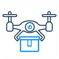Delivery drone and delivery icon concept vector