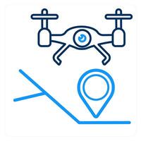 Drone location and location icon concept vector