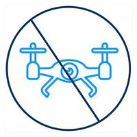 Drone prohibited and drone icon concept vector