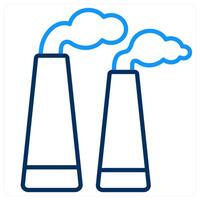Factory Pollution and factory icon concept vector