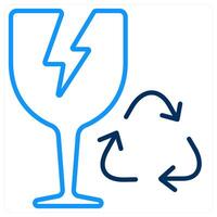 Garbage Glass and environment icon concept vector