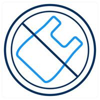 Plastic Prohibited and forbidden icon concept vector