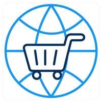 International Cart and cart icon concept vector