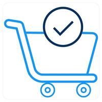 Cart Approved and cart icon concept vector