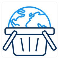 Global Cart and ecommerce icon concept vector
