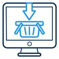 Online Cart and cart icon concept vector