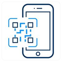 QR Code and code icon concept vector