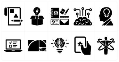 A set of 10 design and creativity icons as design layout, box, design kit vector