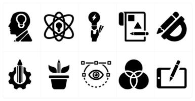 A set of 10 design and creativity icons as creativity, innovation, idea vector