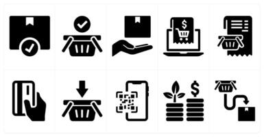 A set of 10 ecommerce icons as bookmark, cart, save bookmark vector