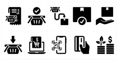 A set of 10 ecommerce icons as cart items, cart, checkout vector