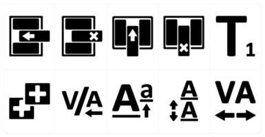 A set of 10 editing tools icons as insert row, delete row, insert coloumn vector
