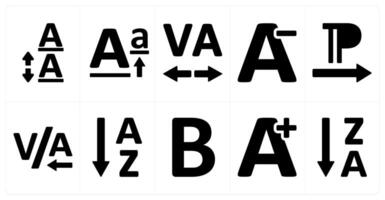 A set of 10 editing tools icons as line spacing, superscript, letter spacing vector