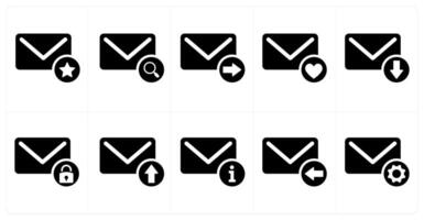 A set of 10 mail icons as star mail, view mail, send mail vector