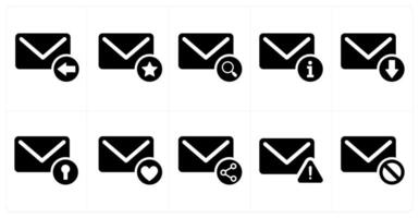 A set of 10 mail icons as received mail, star mail, view mail, mail information vector