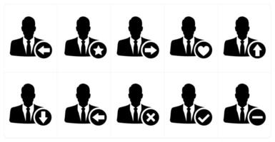 A set of 10 profile icons as recieved profile, favorite profile, send profile vector